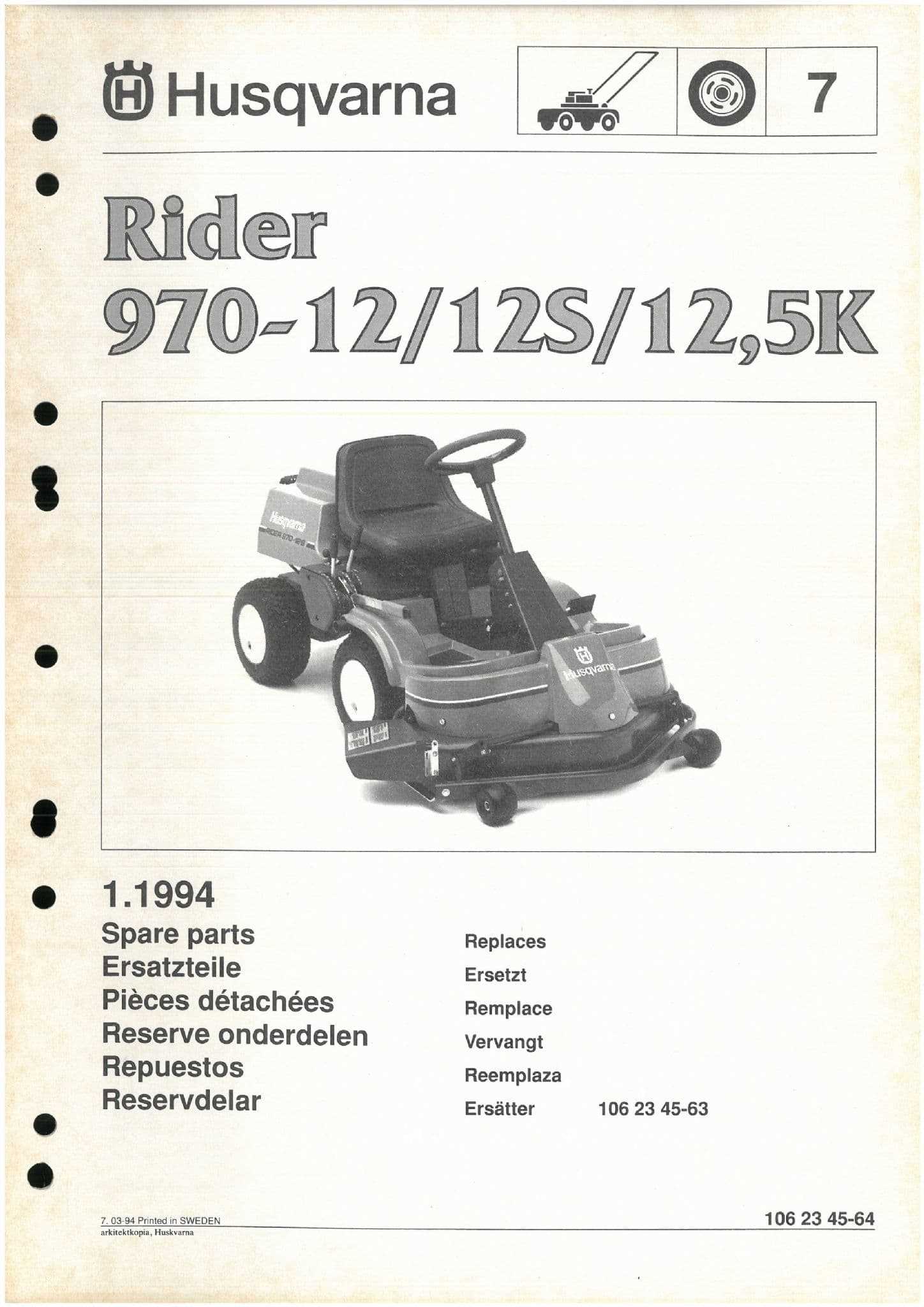 husqvarna riding lawn mower parts diagram