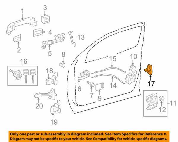 toyota corolla door parts diagram