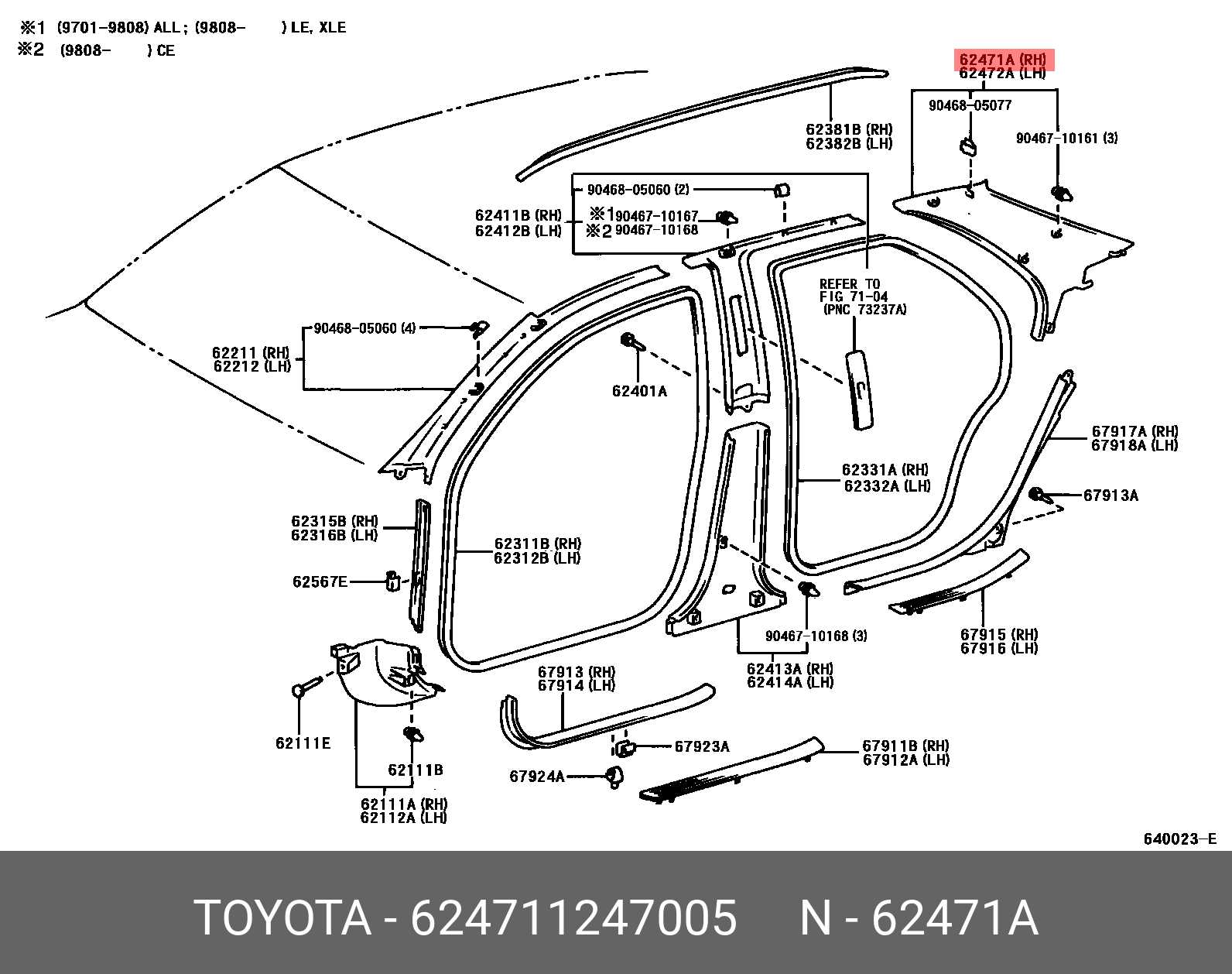 2005 toyota corolla body parts diagram