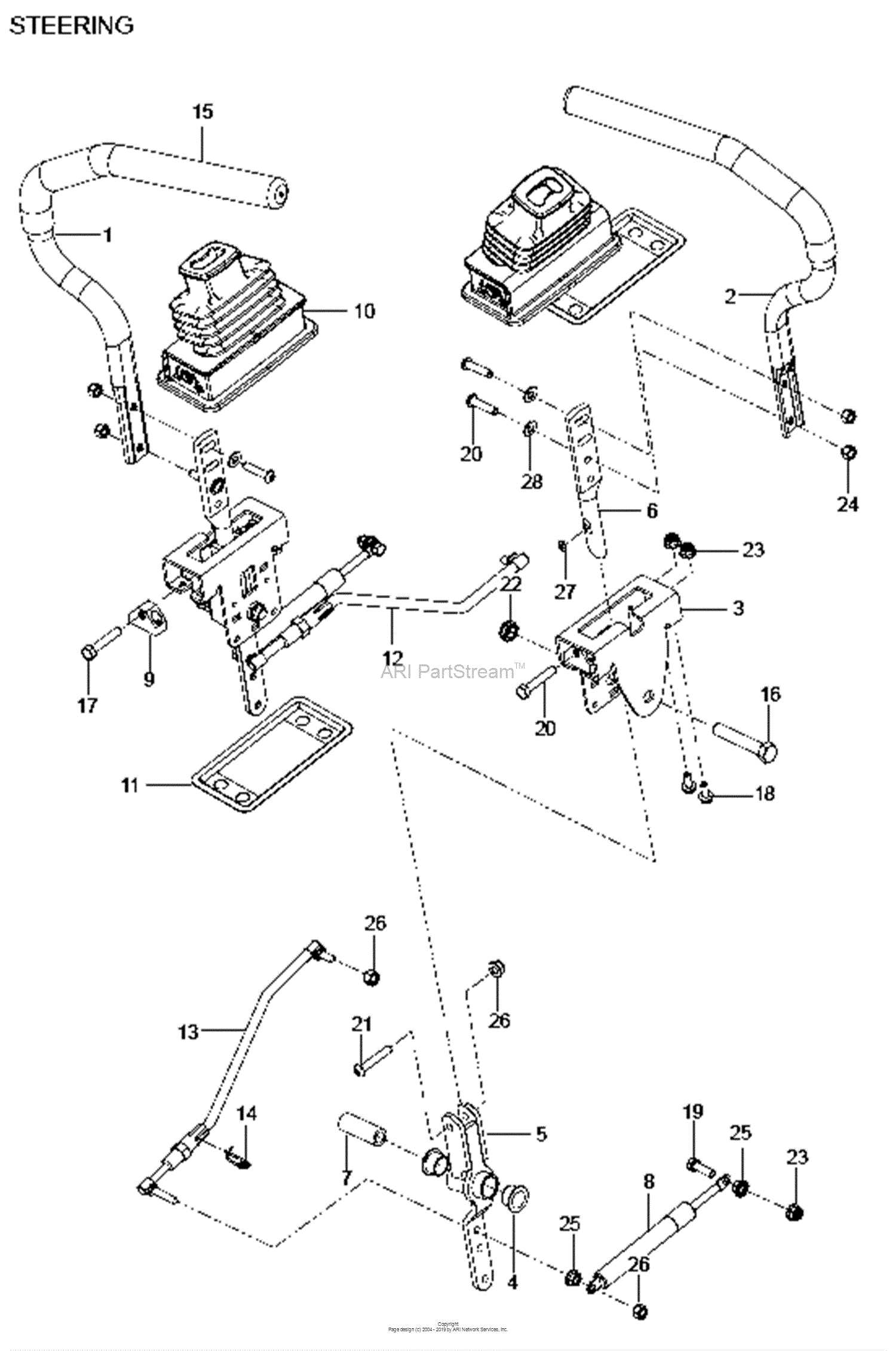 husqvarna steering parts diagram