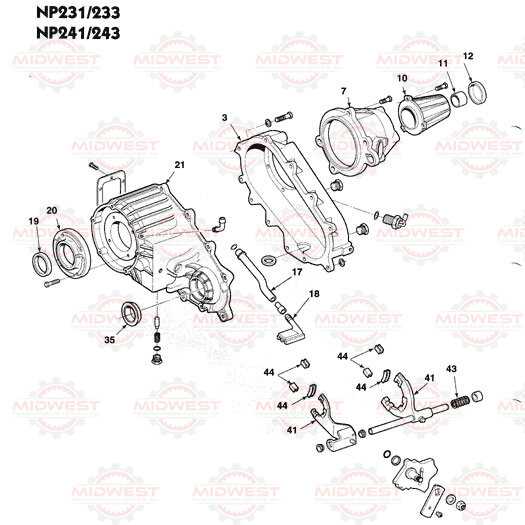 np241 transfer case parts diagram