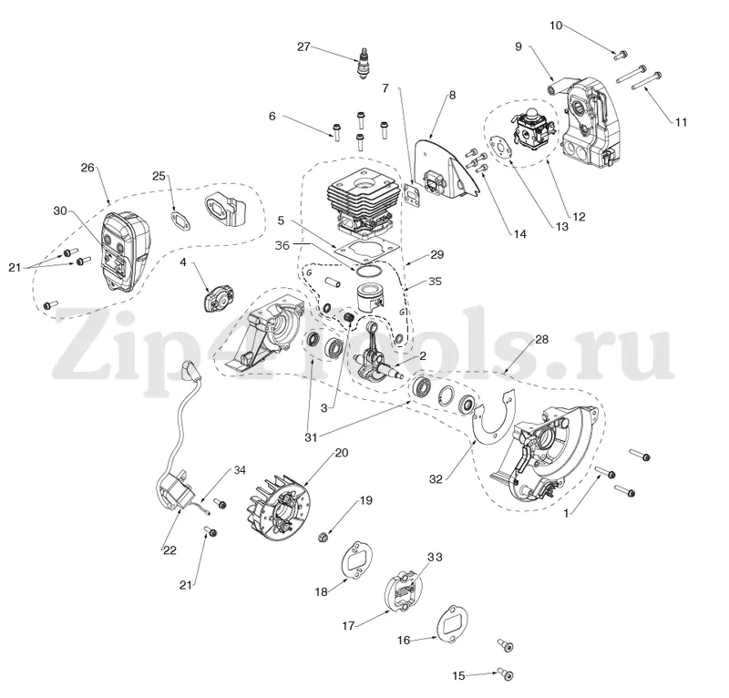 husqvarna 125b blower parts diagram