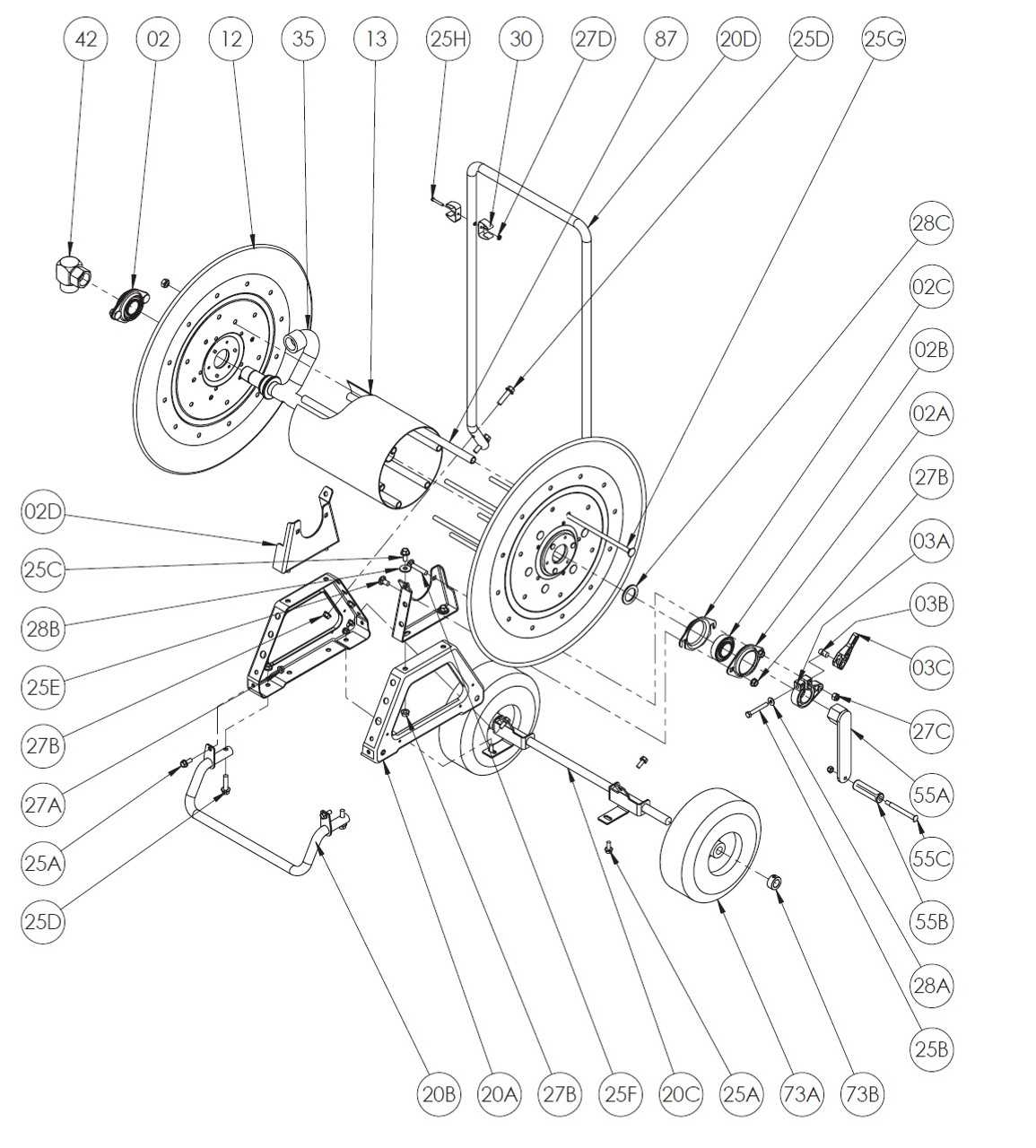 ames reel easy parts diagram