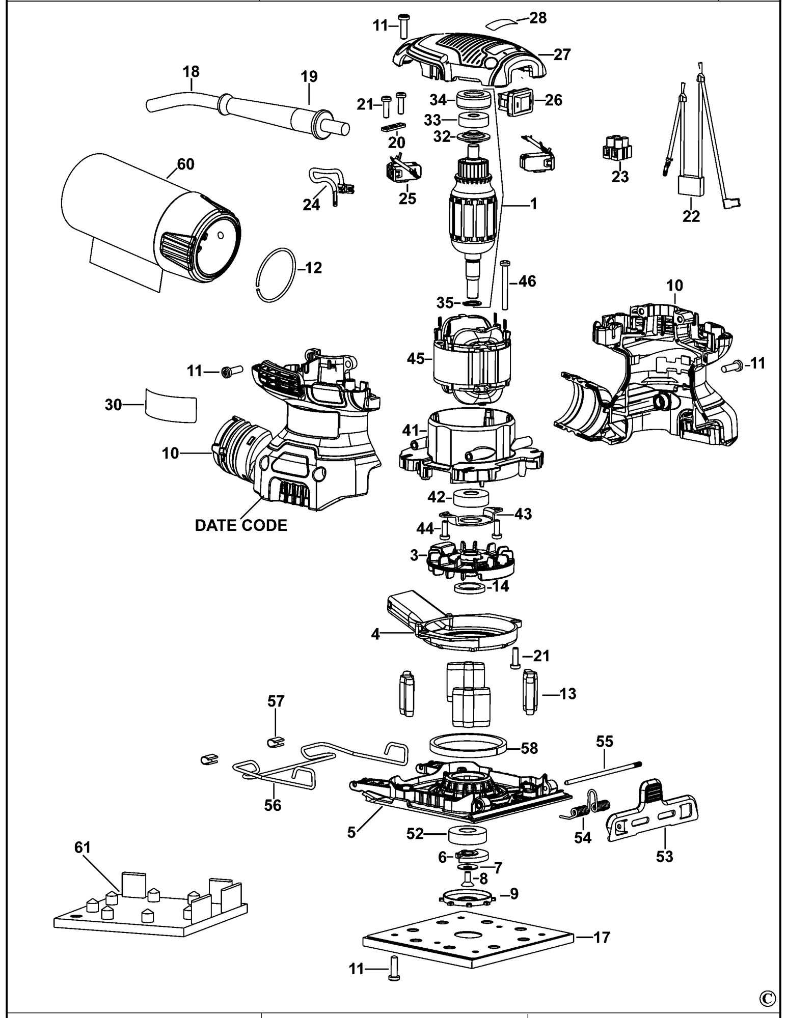 dewalt palm sander parts diagram