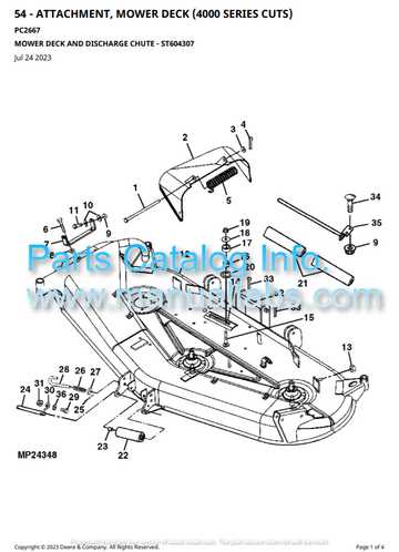 john deere 54c mower deck parts diagram