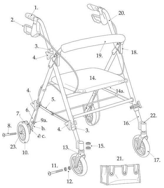 drive wheelchair parts diagram