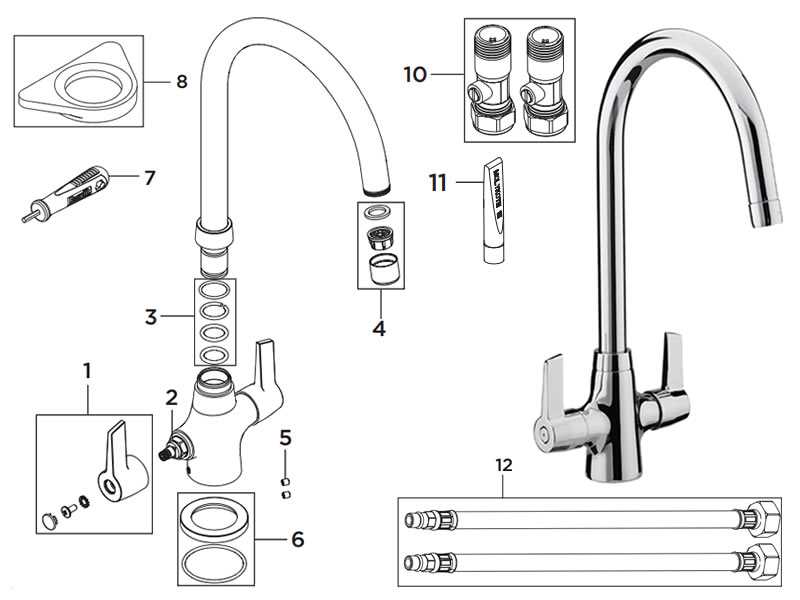 mixer tap parts diagram