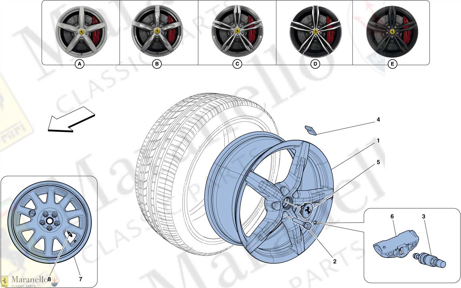 parts of a car wheel diagram