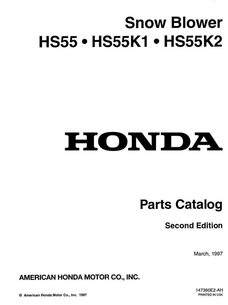 honda hs55 snowblower parts diagram