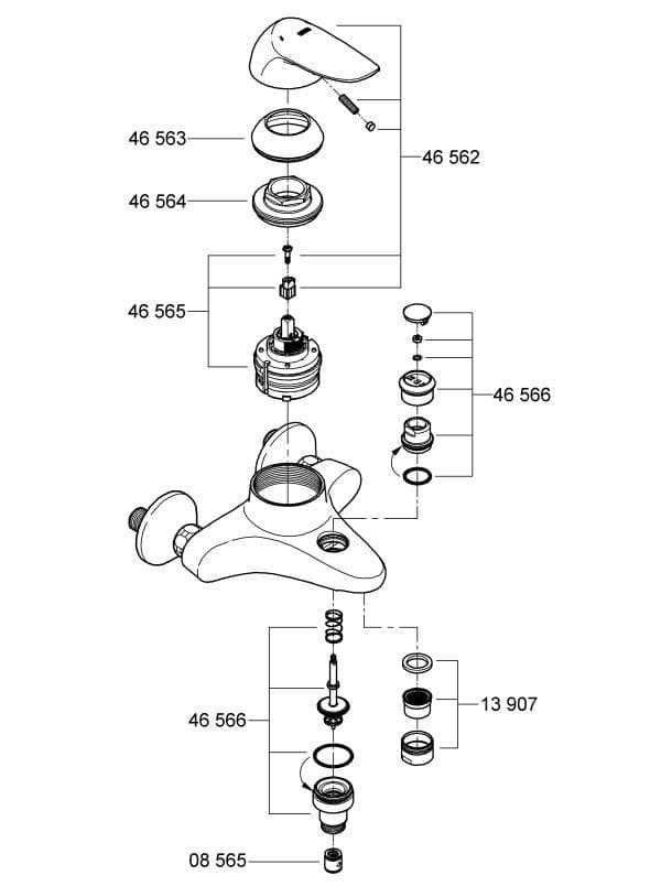 bath shower mixer tap parts diagram