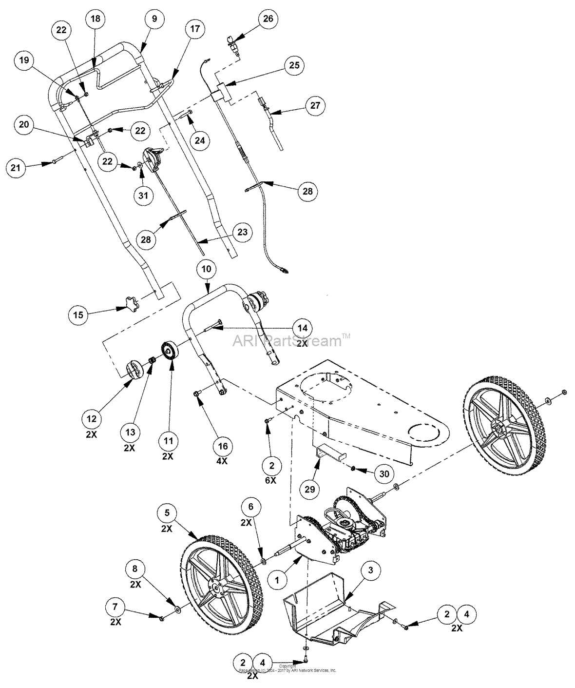 dr trimmer mower parts diagram