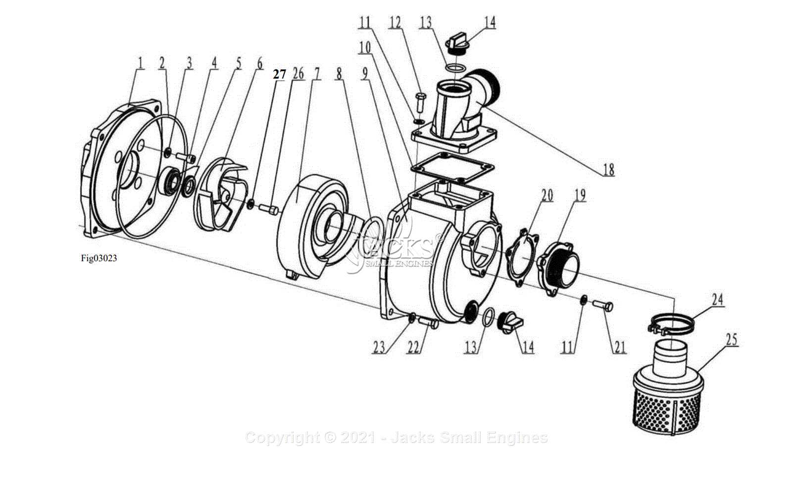 water pump parts diagram