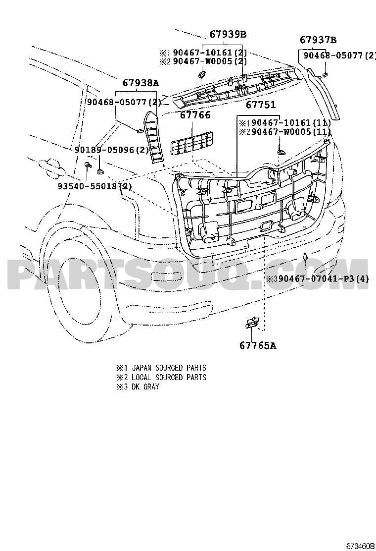 toyota corolla door parts diagram