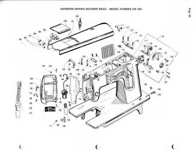 kenmore sewing machine parts diagram