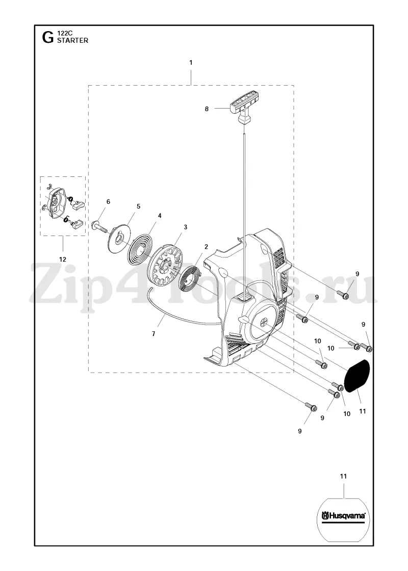 husqvarna 122c parts diagram