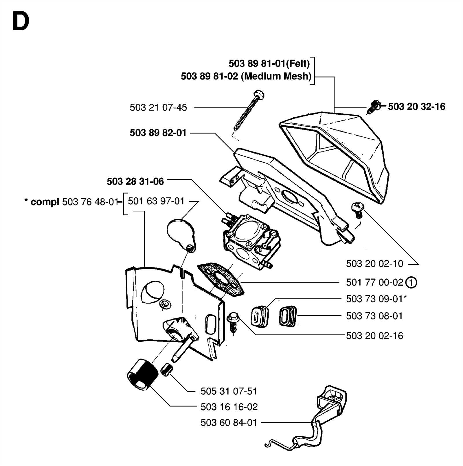 husqvarna 455 rancher chainsaw parts diagram