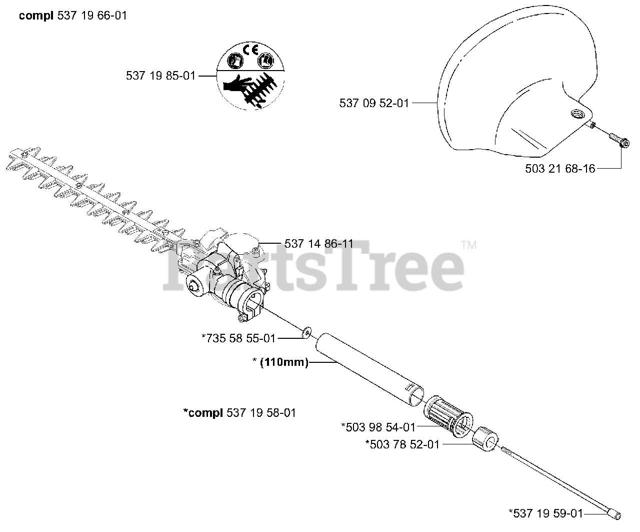 husqvarna hedge trimmer parts diagram