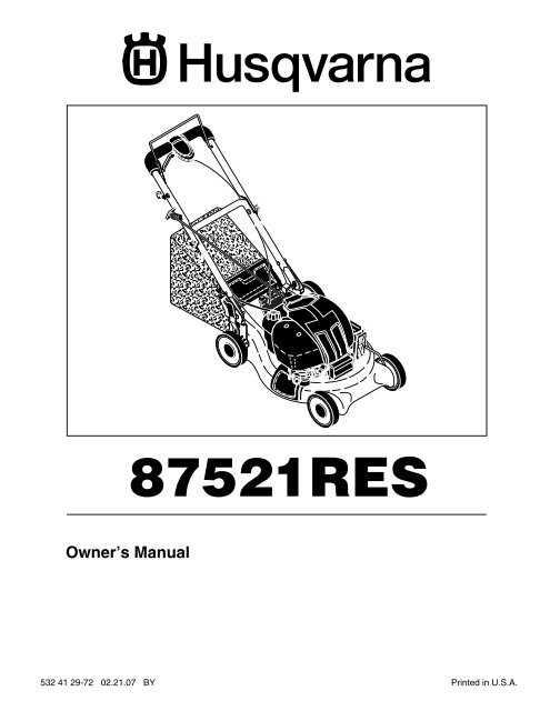 husqvarna push mower parts diagram