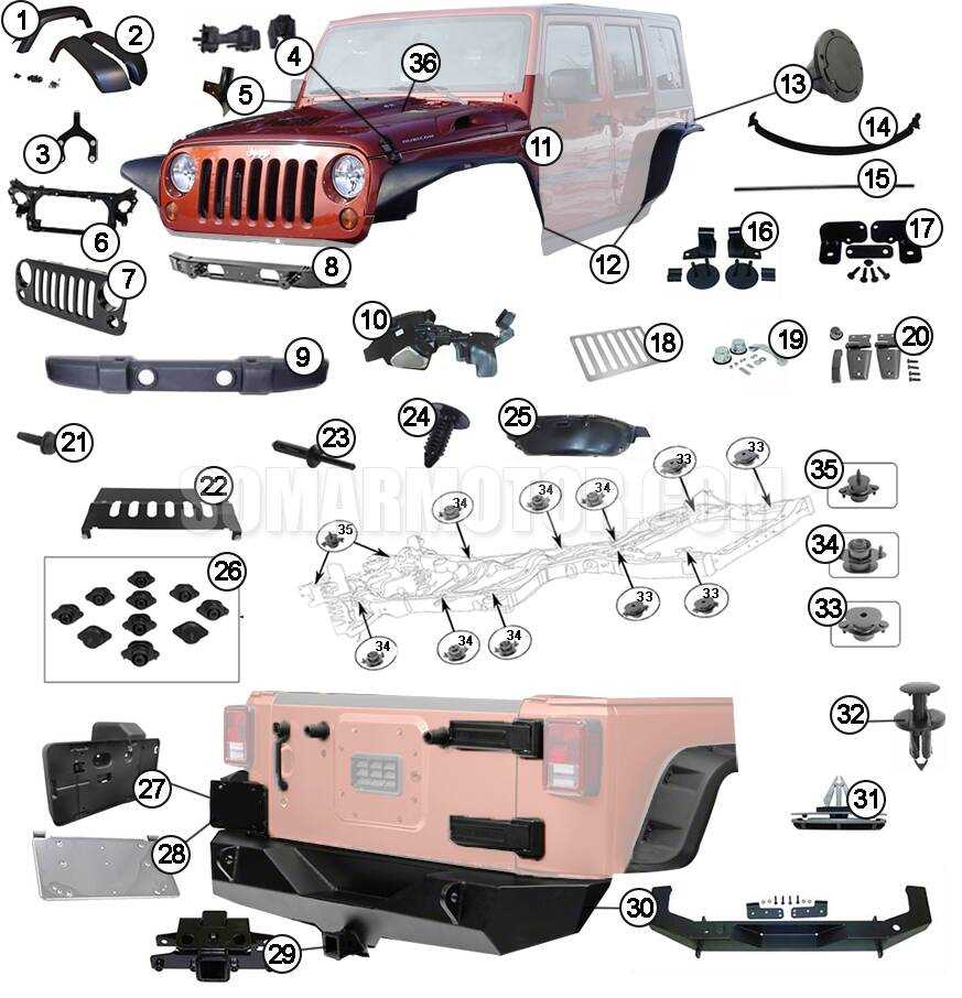 2009 jeep wrangler parts diagram