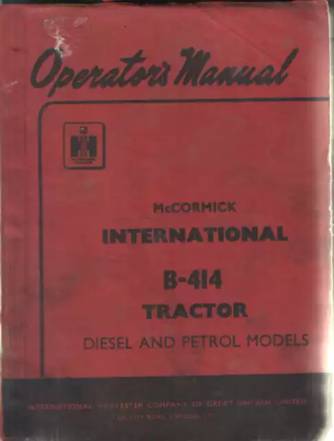 international b414 parts diagram