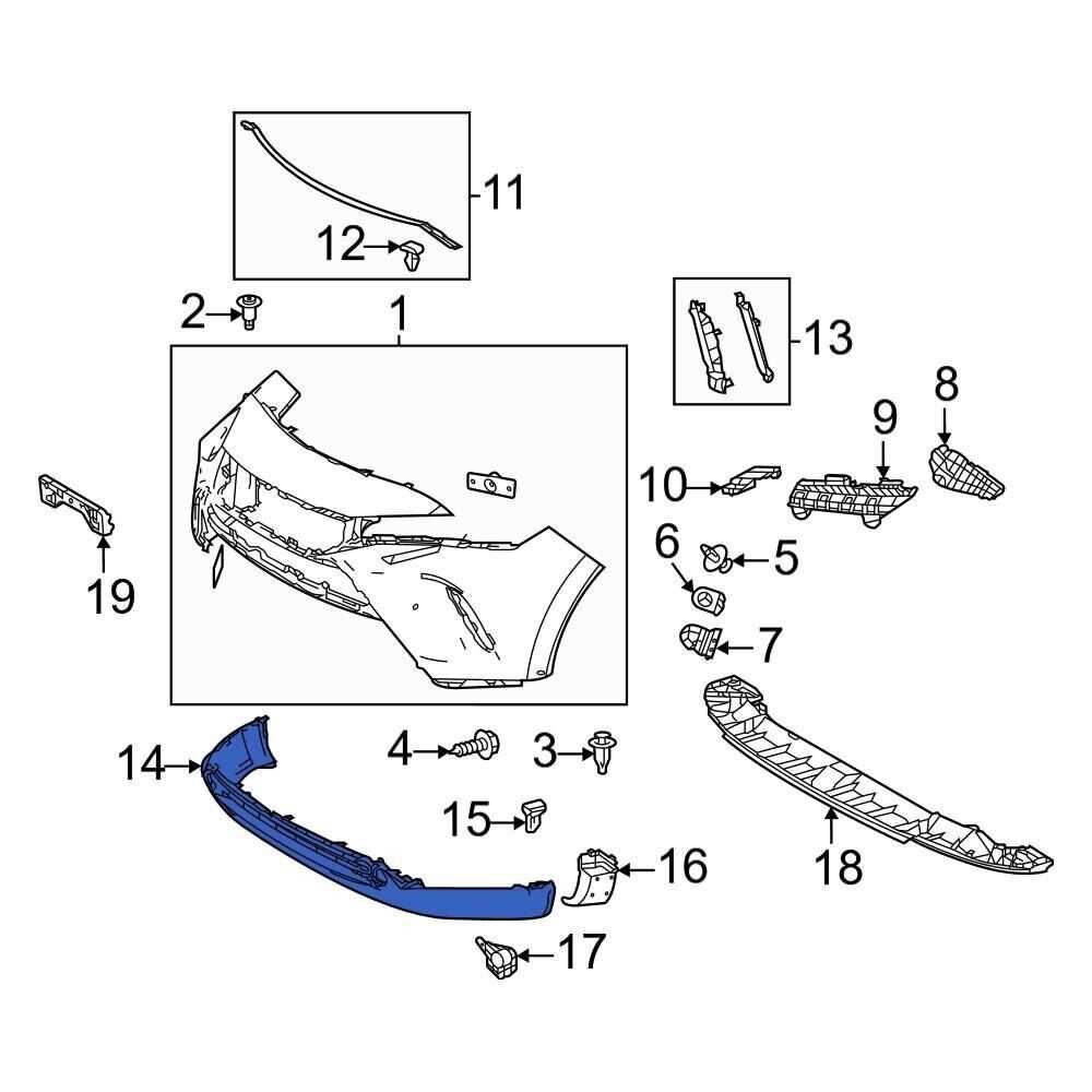 front bumper parts diagram