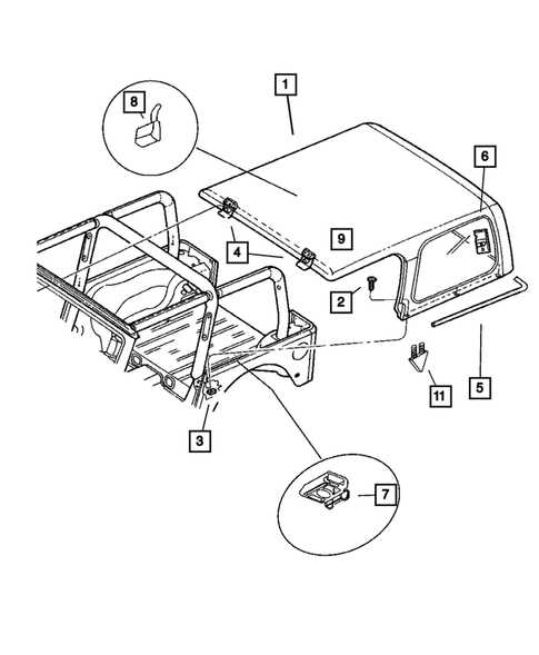 jeep wrangler soft top parts diagram