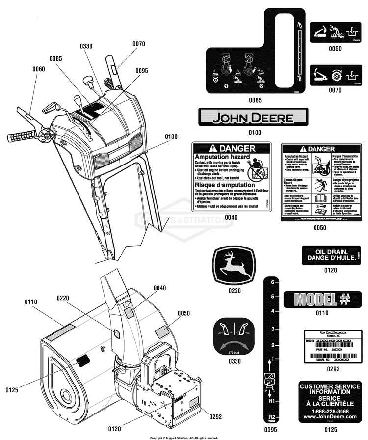 john deere 1032d snowblower parts diagram