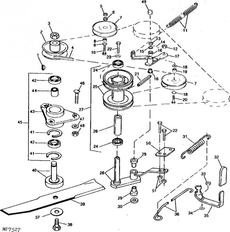 john deere 265 mower deck parts diagram