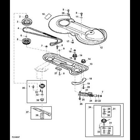 john deere freedom 42 mulching deck parts diagram