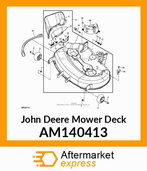 john deere x300 42 inch mower deck parts diagram