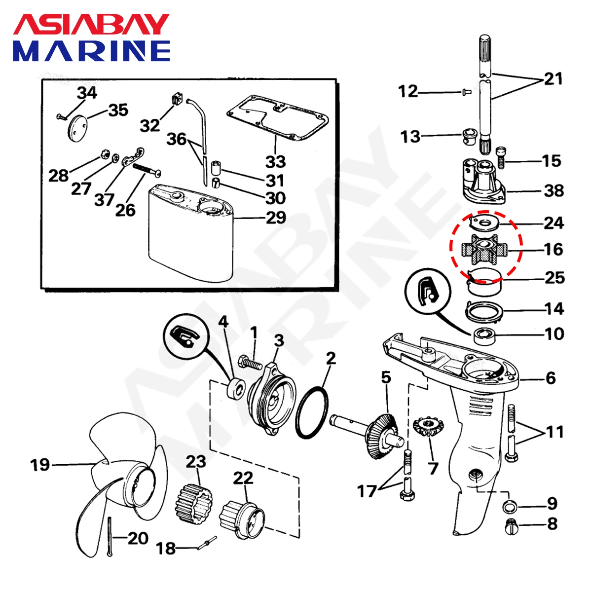 johnson boat motor parts diagram