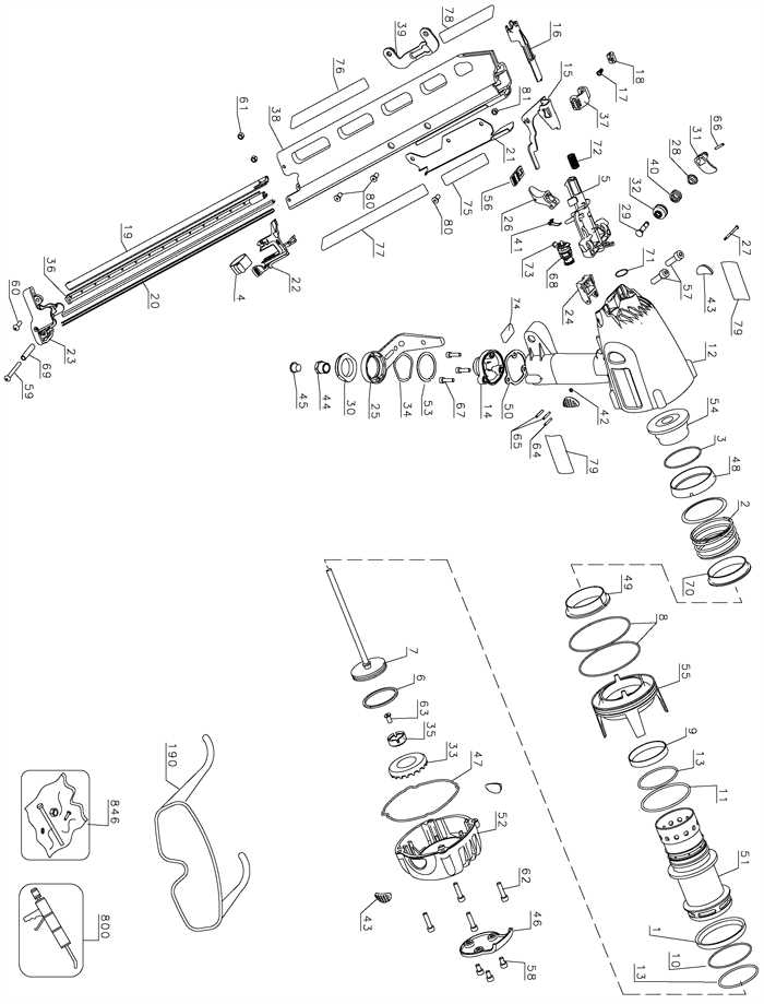 dewalt nail gun parts diagram