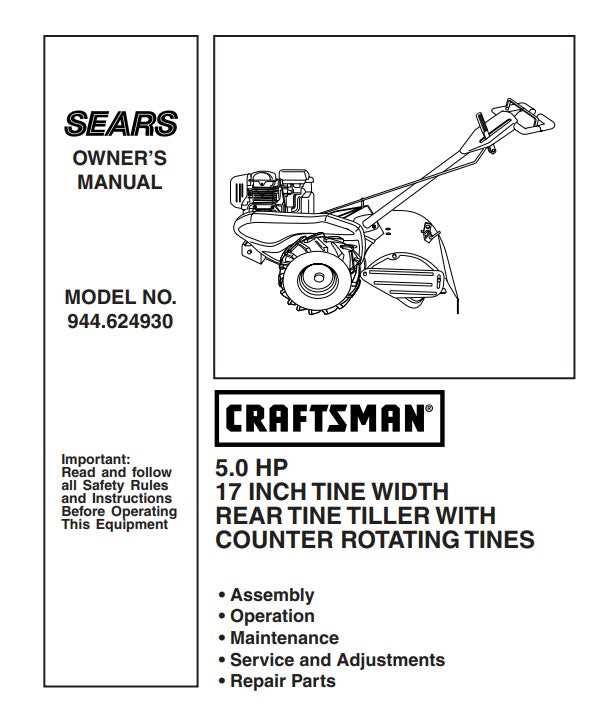 craftsman rear tine tiller parts diagram