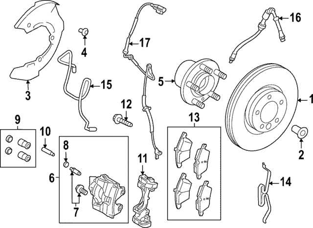 front brake parts diagram