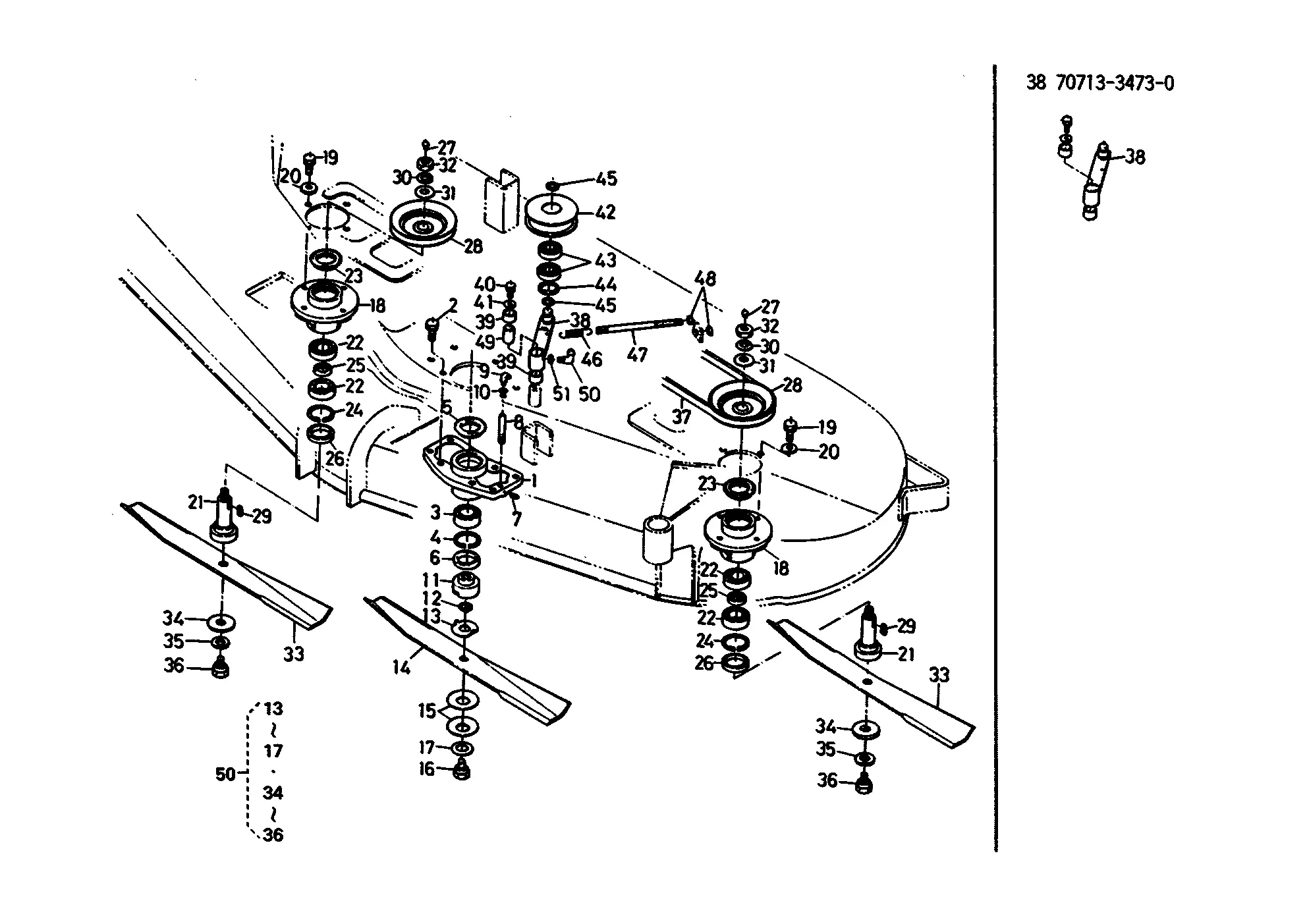 john deere 325 mower deck parts diagram