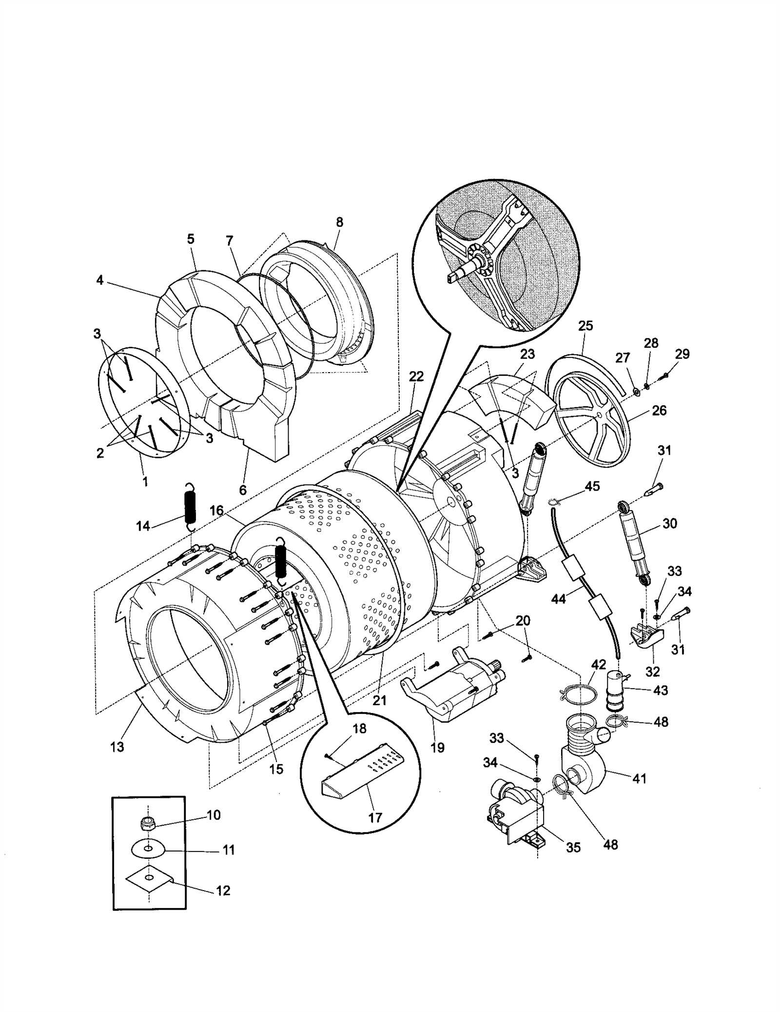 kenmore front load washer parts diagram