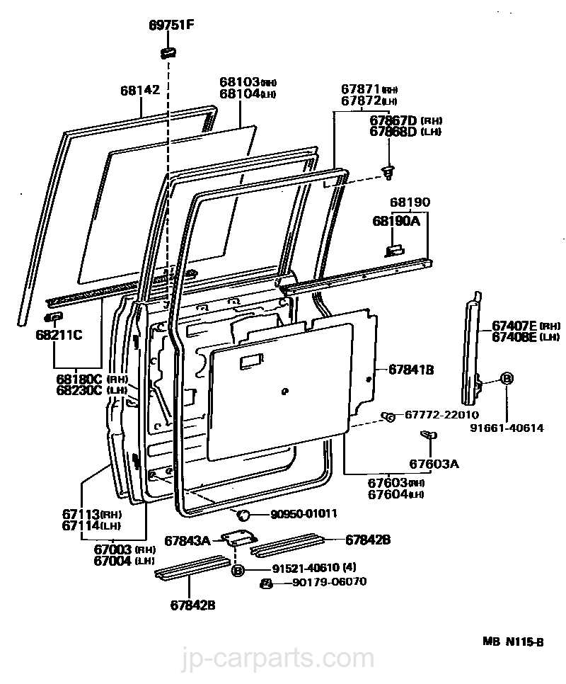 toyota tacoma door parts diagram