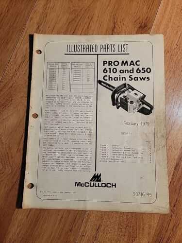 mcculloch 610 parts diagram