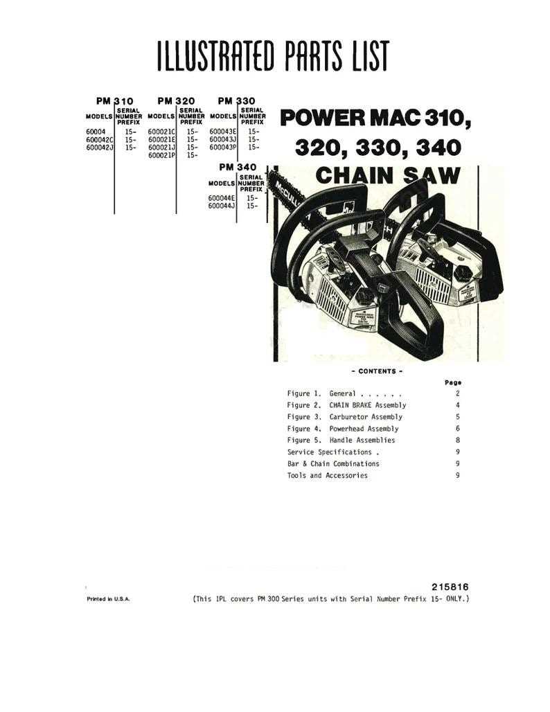 mcculloch 610 parts diagram