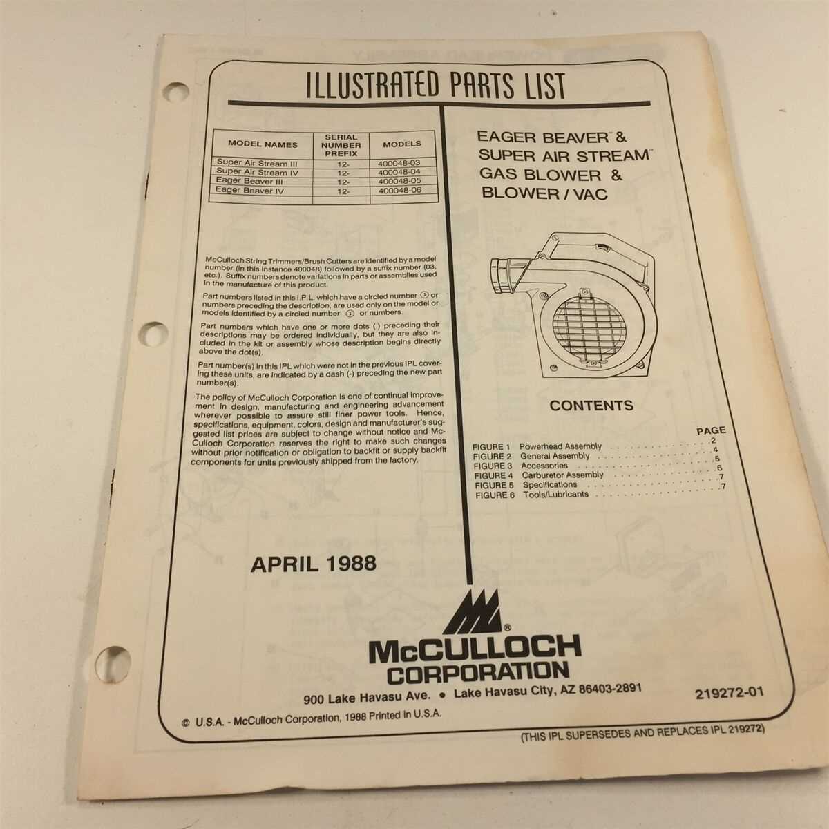 mcculloch leaf blower parts diagram