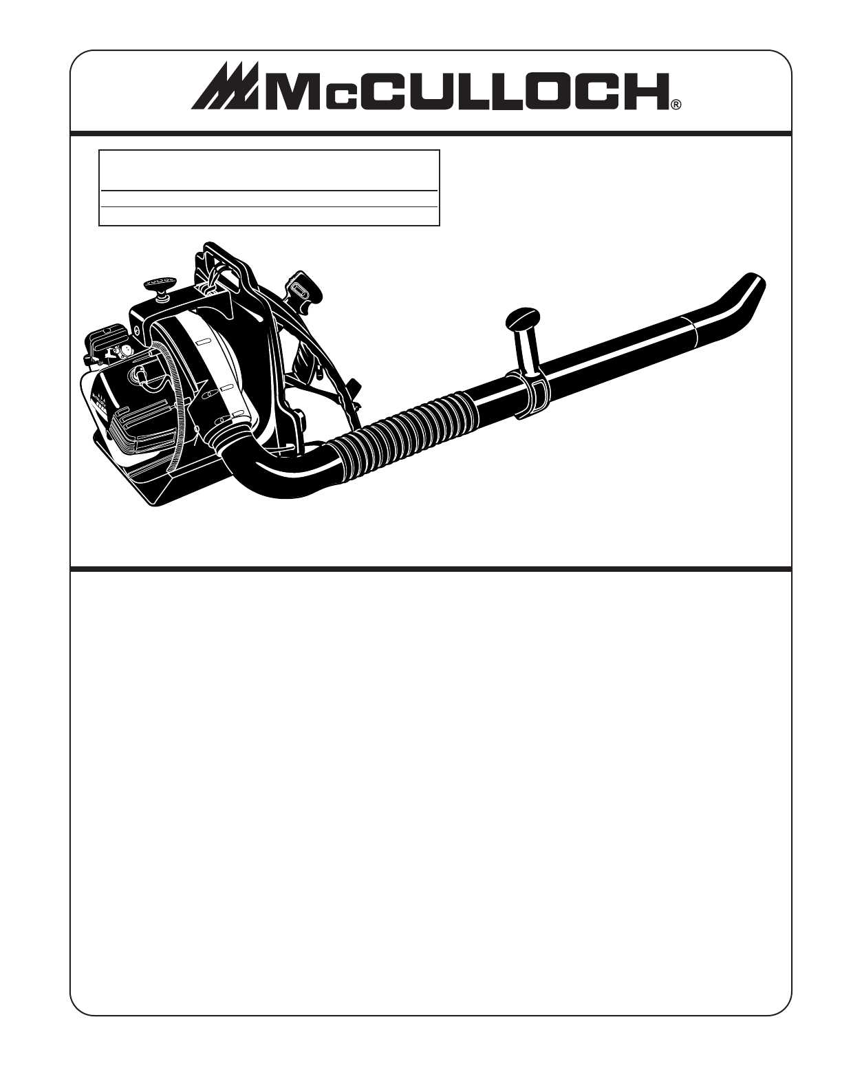 mcculloch leaf blower parts diagram