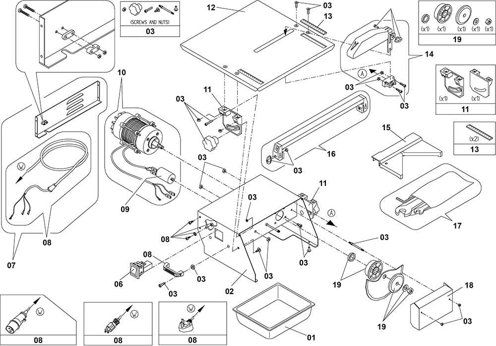 dewalt table saw parts diagram