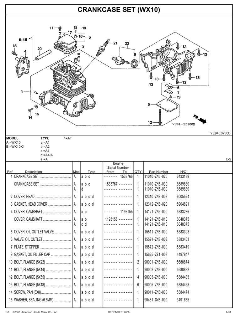 honda wx10 parts diagram