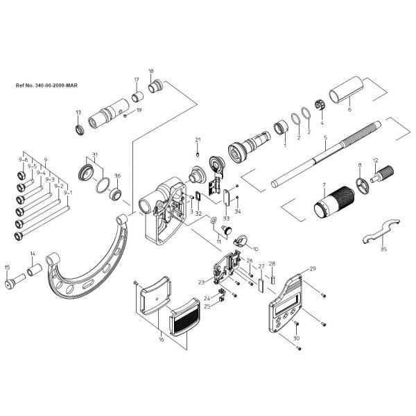 mitutoyo micrometer parts diagram