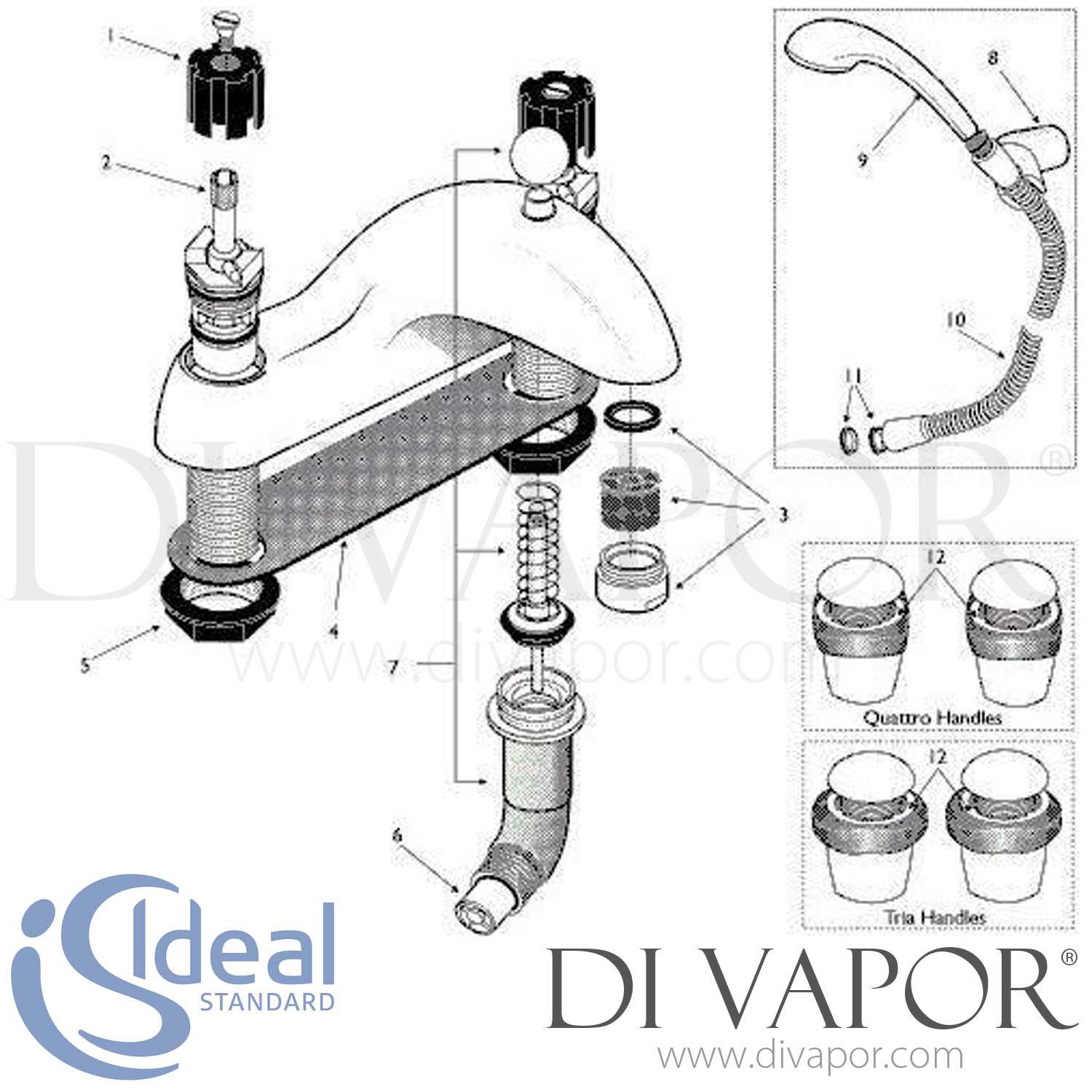 mixer tap parts diagram