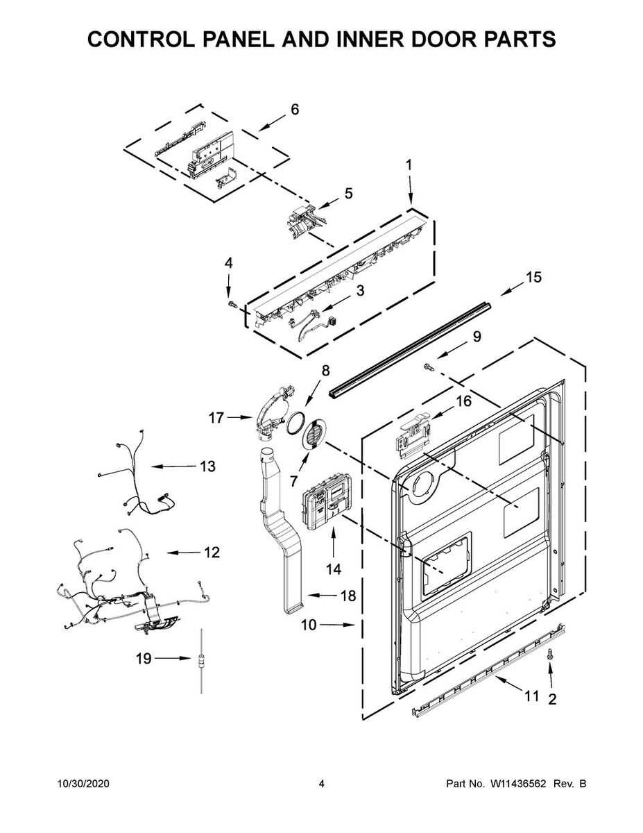 model whirlpool dishwasher parts diagram