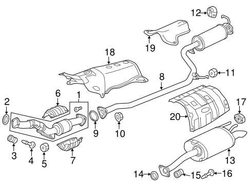 parts of an exhaust system diagram