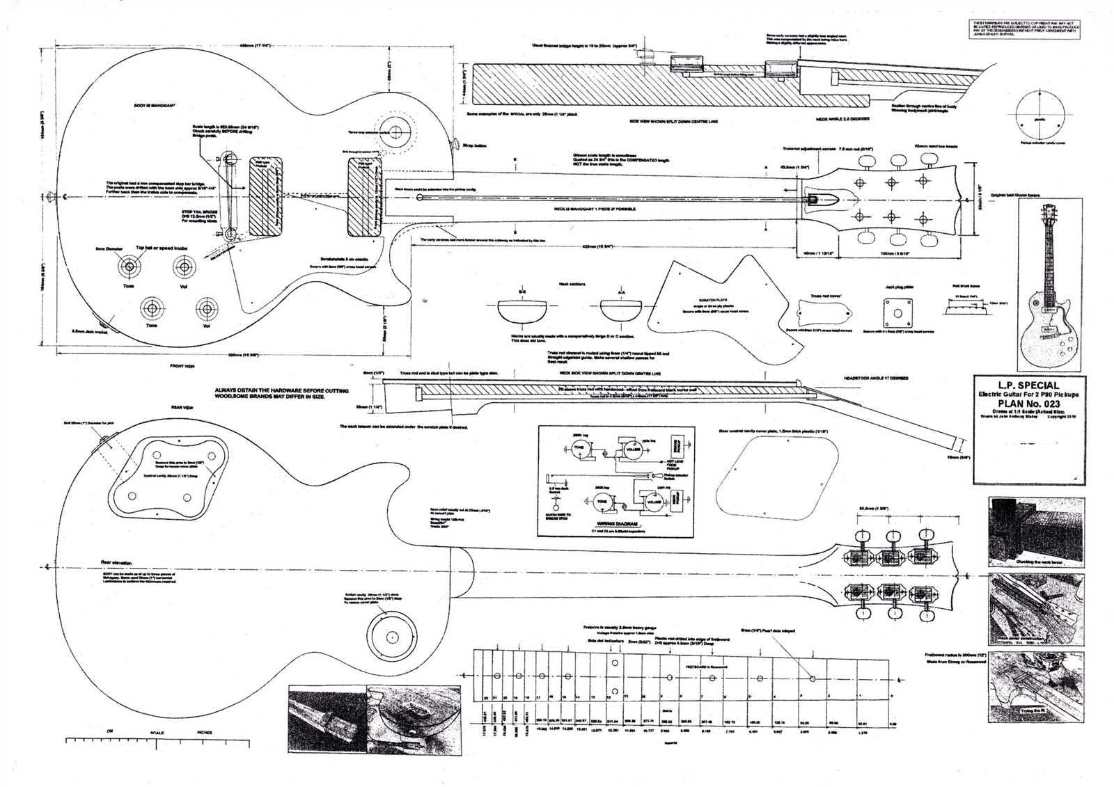 les paul guitar parts diagram