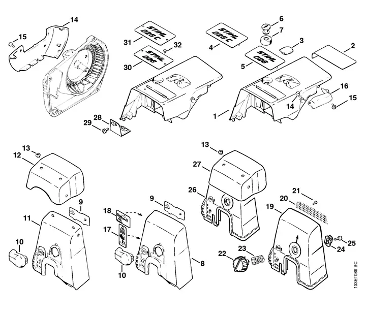 ms 290 stihl chainsaw parts diagram