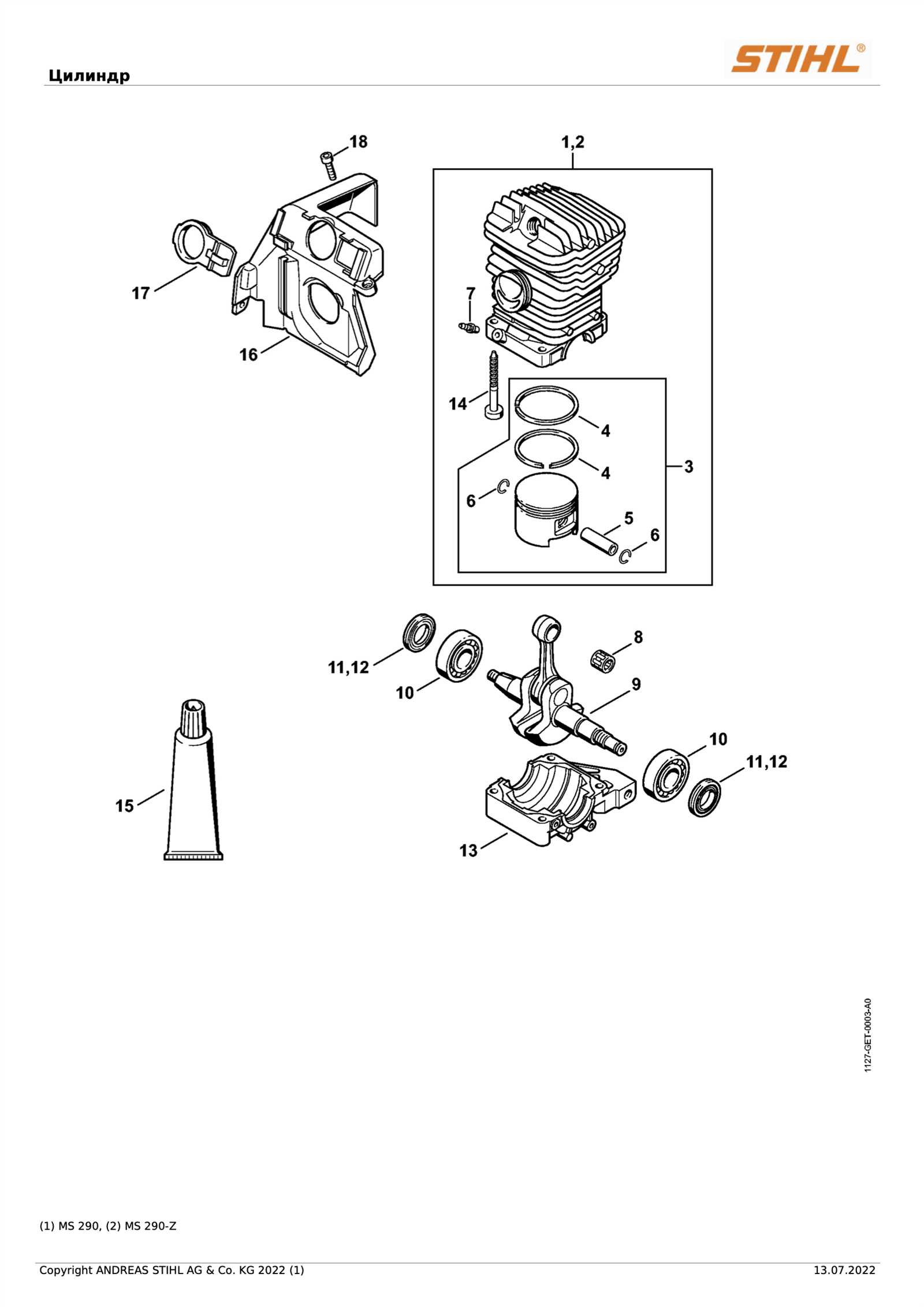 ms 290 stihl chainsaw parts diagram